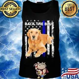 Golden Retriever Independence day back the blue s Tank top