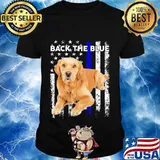 Golden Retriever Independence day back the blue shirt