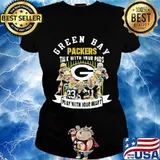 Green bay packers talk with your pads play with your heart s Ladies tee