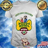 Green dogs unleashed puppy bowls 2020 shirt