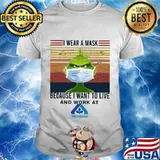 Grinch i wear a mask because i want to live and work at albertsons vintage retro shirt