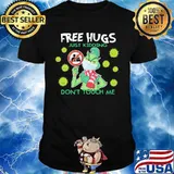 Grinch mask free hugs just kidding don't touch me covid-19 shirt