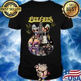Guitar bee gees band members signatures shirt