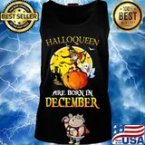Halloqueen are born in december ghost witch mask s Tank top