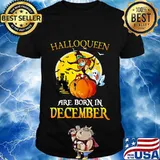 Halloqueen are born in december ghost witch mask shirt