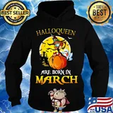 Halloqueen are born in march ghost witch mask s Hoodie