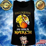 Halloqueen are born in march ghost witch mask s Tank top