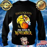 Halloqueen are born in november ghost witch mask s Sweater