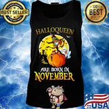 Halloqueen are born in november ghost witch mask s Tank top