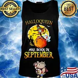 Halloqueen are born in september ghost witch mask s Tank top