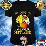 Halloqueen are born in september ghost witch mask shirt