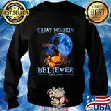 Halloween cat witch great pumpkin believer since 1966 s Sweater