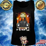 Halloween cats driving car skulls bat s Tank top