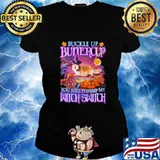 Halloween corgi buckle up buttercup you just flipped my witch switch s Ladies tee