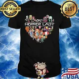 Halloween crazy horror lady heart shirt
