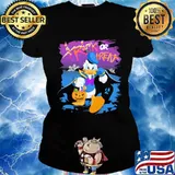 Halloween donald duck trick or treat pumpkin s Ladies tee