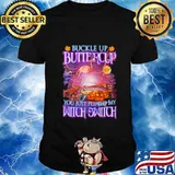 Halloween flamingo buckle up buttercup you just flipped my witch switch shirt