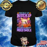 Halloween golden retriever buckle up buttercup you just flipped my witch switch shirt