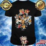 Halloween horror characters chibi activities shirt