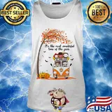 Halloween horror characters chibi riding peace bus it's the most wonderful time of the year maple leaves tree s Tank top