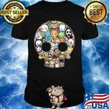 Halloween horror characters chibi skull shirt