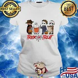 Halloween horror characters chibi trick or treat s Ladies tee