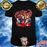 Halloween horror characters drinking dr pepper shirt