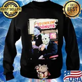 Halloween horror characters drinking dunkin donuts s Sweater