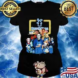 Halloween horror characters drinking dutch bros coffee s Ladies tee
