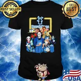 Halloween horror characters drinking dutch bros coffee shirt