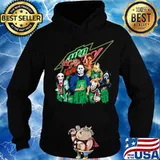 Halloween horror characters drinking mtn dew s Hoodie