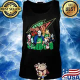 Halloween horror characters drinking mtn dew s Tank top