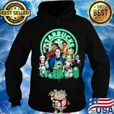 Halloween horror characters drinking starbucks s Hoodie