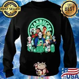 Halloween horror characters drinking starbucks s Sweater