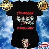 Halloween horror characters it's a good day to wear a mask s Ladies tee