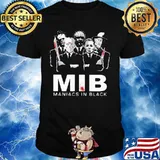 Halloween horror characters mib maniacs in black shirt