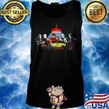 Halloween horror characters play cards s Tank top