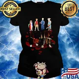Halloween horror characters water reflection s Ladies tee