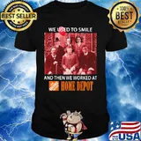 Halloween horror characters we used to smile and then we worked at home depot shirt