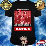 Halloween horror characters we used to smile and then we worked at kohl's shirt
