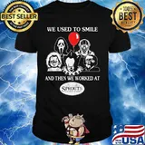 Halloween horror characters we used to smile and then we worked at sprouts farmers market shirt