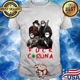 Halloween horror characters wear mask fuck coronavirus shirt