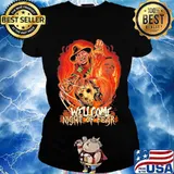 Halloween horror characters welcome night a fear s Ladies tee