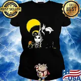 Halloween jack skellington and ghost moon s Ladies tee