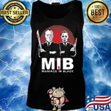 Halloween jason voorhees and michael myers mib maniacs in black s Tank top