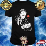 Halloween jason voorhees love crocs hearts shirt