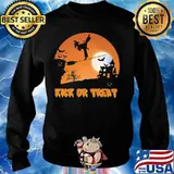 Halloween karate witch kick or treat moon night s Sweater