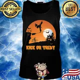 Halloween karate witch kick or treat moon night s Tank top