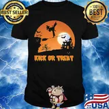Halloween karate witch kick or treat moon night shirt