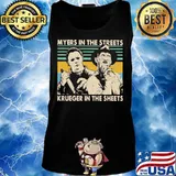 Halloween michael myers in the streets freddy krueger in the sheets vintage retro s Tank top